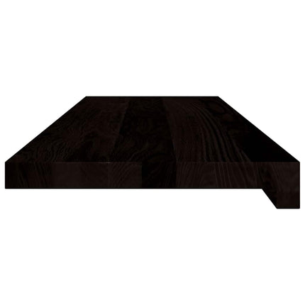 trappemåtter 2 stk. mørkebrun 80x30x2 cm massivt egetræ