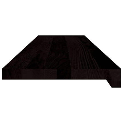trappemåtter 2 stk. mørkebrun 100x30x2 cm massivt egetræ