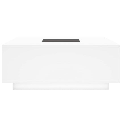 sofabord med Infinity LED-lys 100x100x40 cm hvid
