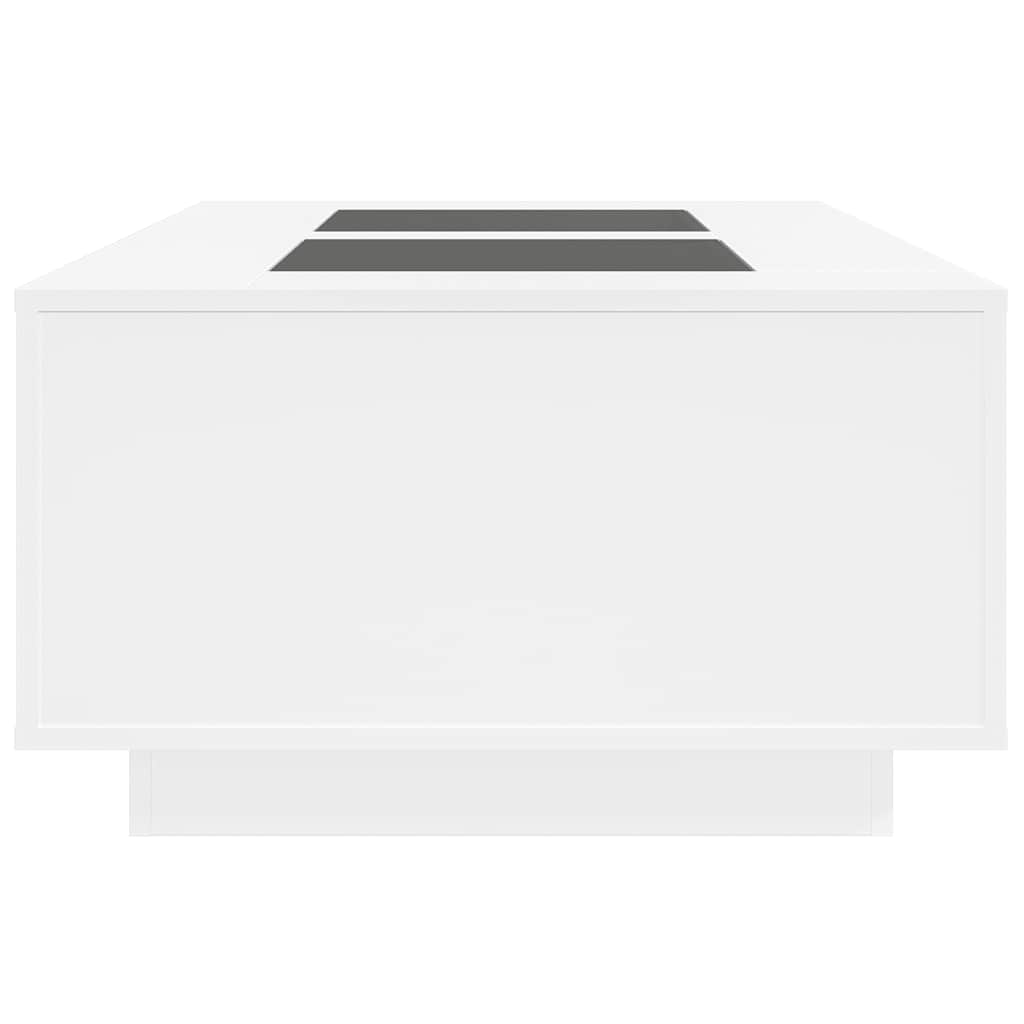 sofabord med Infinity LED-lys 116x69x40 cm hvid