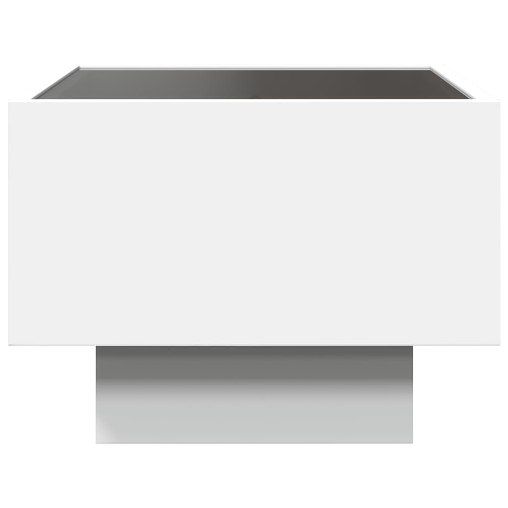 sengebord med Infinity LED-lys 40x40x30 cm hvid