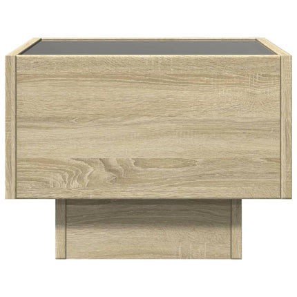 sengebord med Infinity LED-lys 40x40x30 cm sonoma-eg