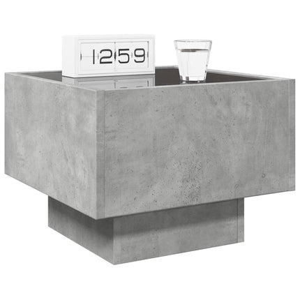 sengebord med Infinity LED-lys 40x40x30 cm betongrå