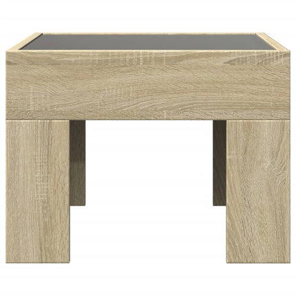 sengebord med Infinity LED-lys 40x40x30 cm sonoma-eg
