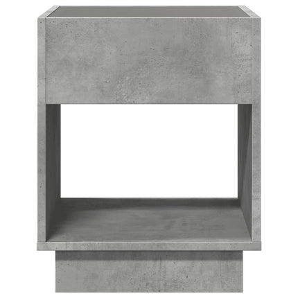 sengebord med Infinity LED-lys 40x40x50 cm betongrå