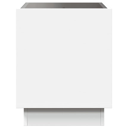 sengebord med Infinity LED-lys 50x50x50 cm hvid