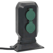 udendørs strømforsyning 15,5x11x24 cm med spyd sort og grøn