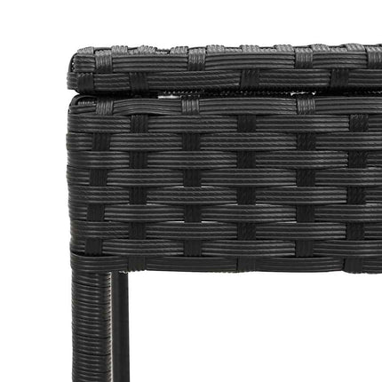 liggestolesæt med hynde 3 dele polyrattan sort