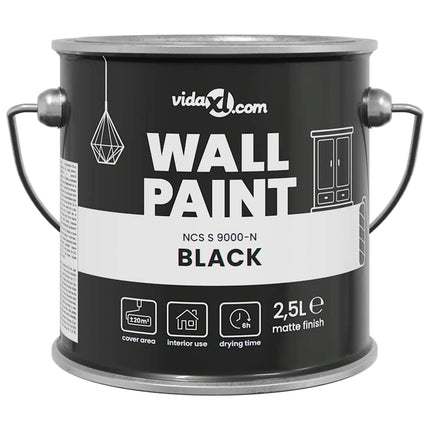 Vægmaling Sort 2,5 L Vægprint