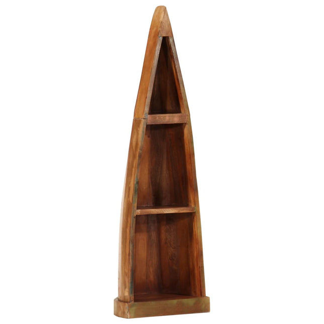 reol 39x27x127 cm bådinspireret massivt genbrugstræ
