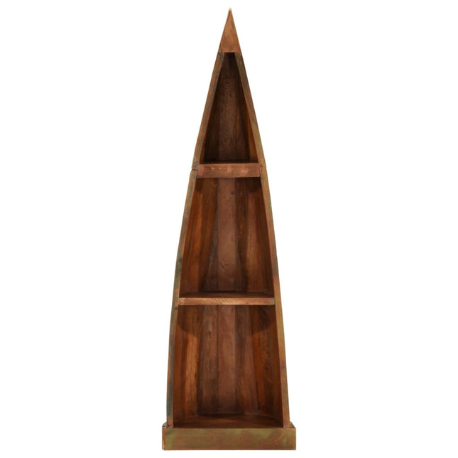reol 39x27x127 cm bådinspireret massivt genbrugstræ