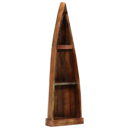 reol 39x27x127 cm bådinspireret massivt genbrugstræ