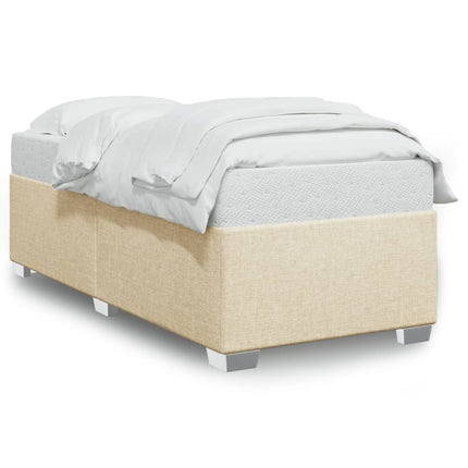 sengeramme uden madras 90x190 cm stof cremefarvet