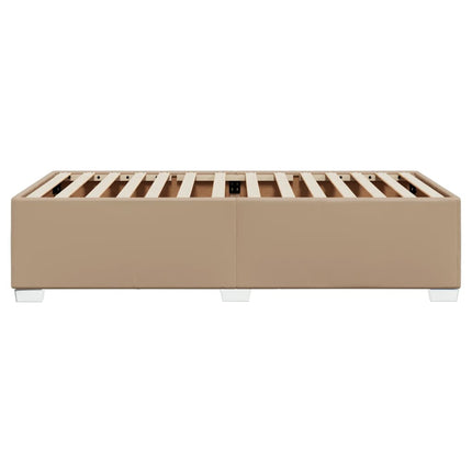 sengeramme 90x190 cm kunstlæder cappuccinofarvet