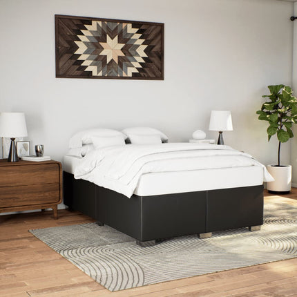 sengeramme 140x190 cm kunstlæder sort