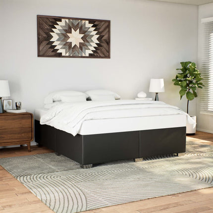 sengeramme 180x200 cm kunstlæder sort