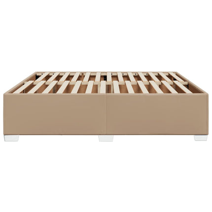 sengeramme 200x200 cm kunstlæder cappuccinofarvet
