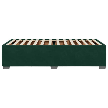 Sengeramme uden madras Mørkegrøn 90x200 cm Fløjl