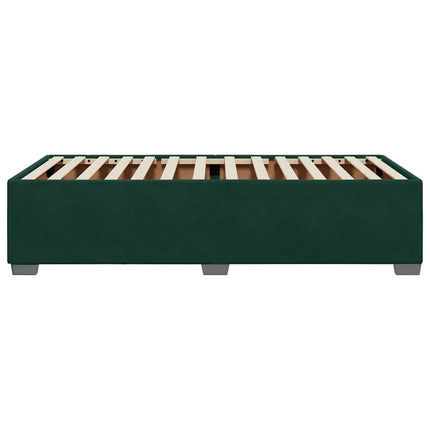 Sengeramme uden madras Mørkegrøn 100x200 cm Fløjl