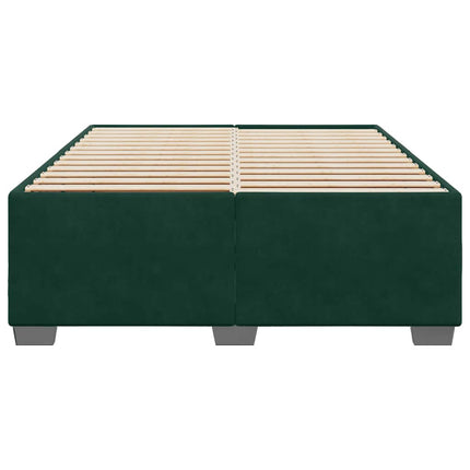 Sengeramme uden madras Mørkegrøn 140x190 cm Fløjl