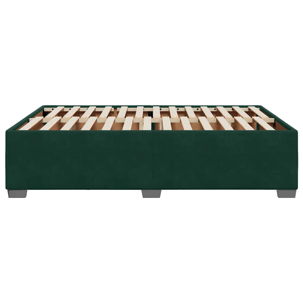 Sengeramme uden madras Mørkegrøn 140x190 cm Fløjl