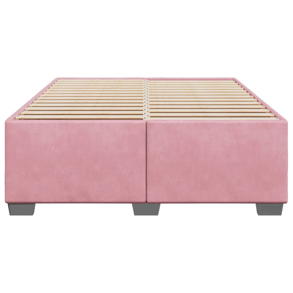 sengeramme 140x190 cm fløjl pink