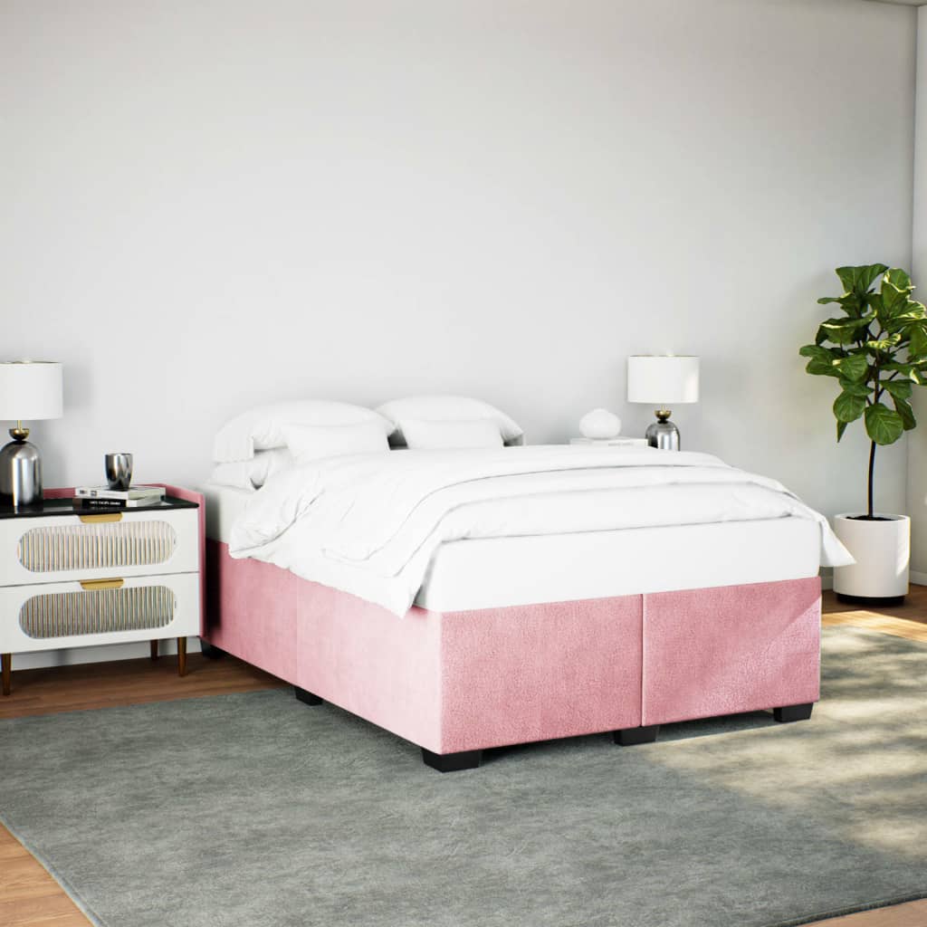 sengeramme 140x200 cm fløjl pink