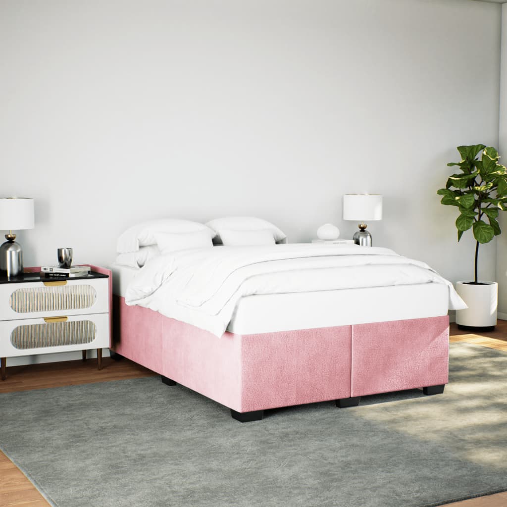 sengeramme 160x200 cm fløjl pink