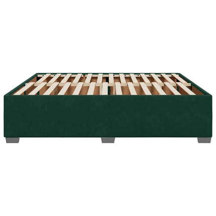 Sengeramme uden madras Mørkegrøn 200x200 cm Fløjl