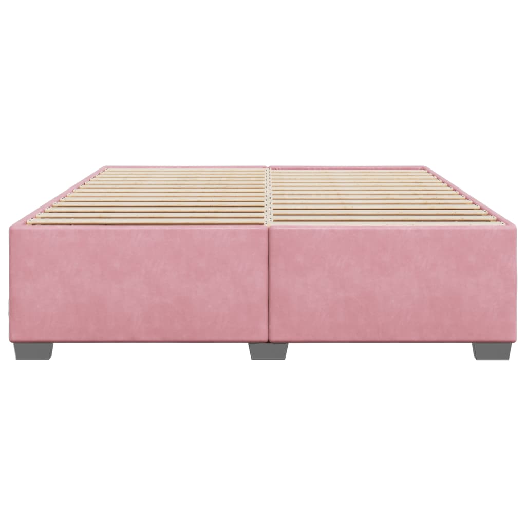sengeramme 200x200 cm fløjl pink