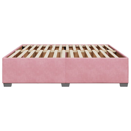 sengeramme 200x200 cm fløjl pink