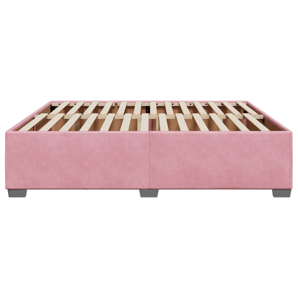 sengeramme 200x200 cm fløjl pink