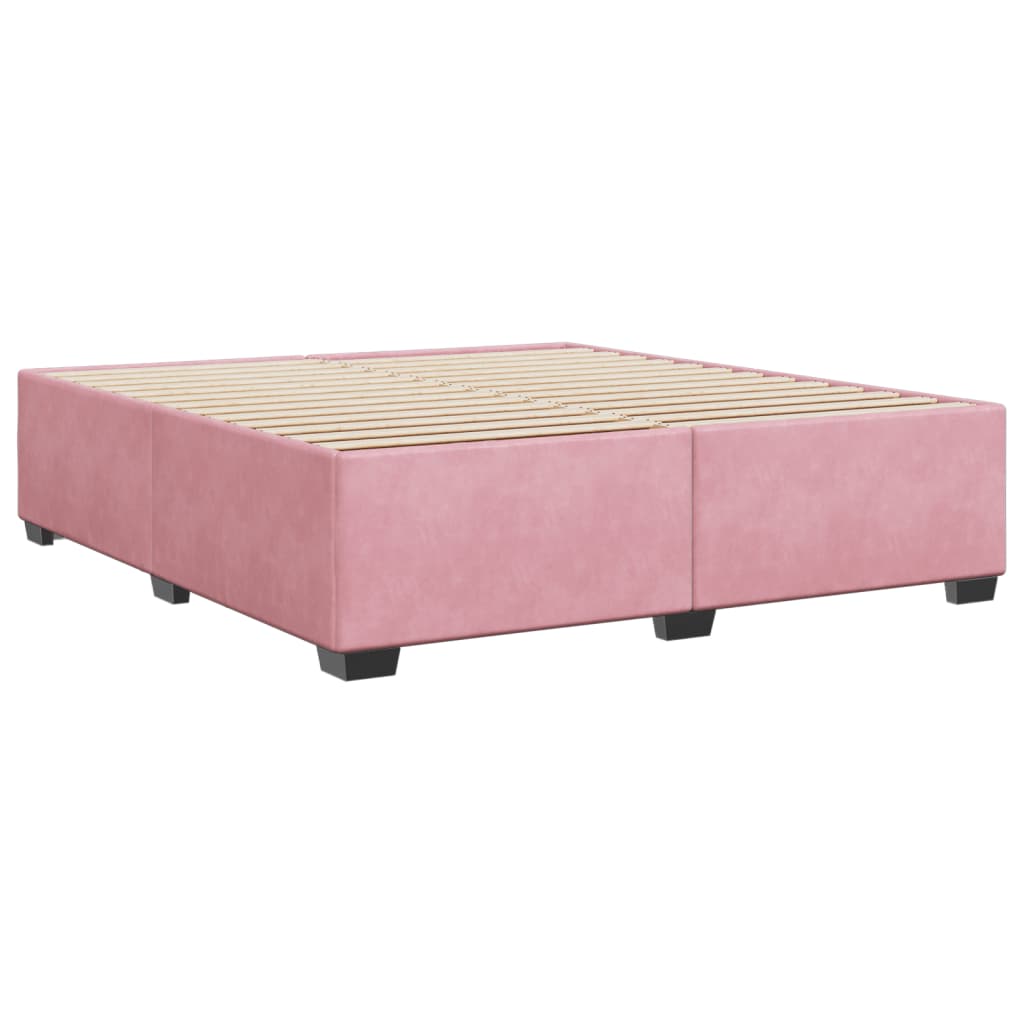 sengeramme 200x200 cm fløjl pink