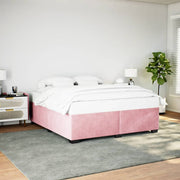 sengeramme 200x200 cm fløjl pink