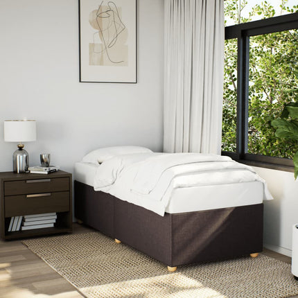Sengeramme uden madras Mørkebrun 90x190 cm Stof