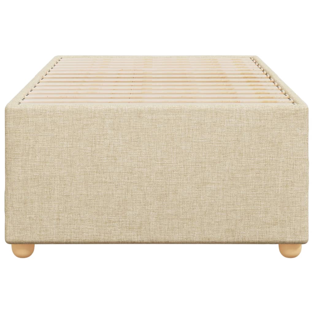 sengeramme uden madras 90x190 cm stof cremefarvet