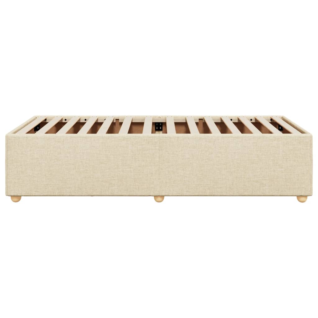 sengeramme uden madras 90x190 cm stof cremefarvet