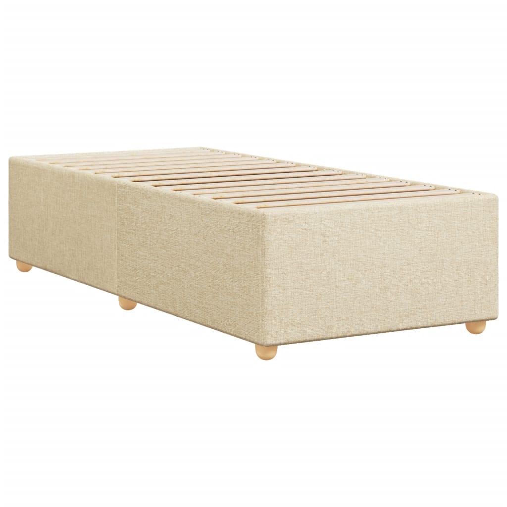 sengeramme uden madras 90x190 cm stof cremefarvet
