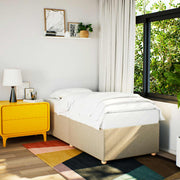 sengeramme uden madras 90x190 cm stof cremefarvet