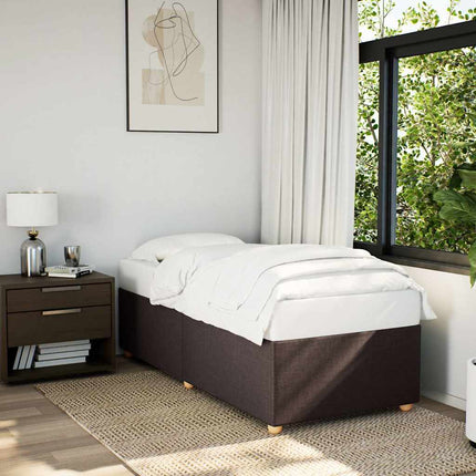 Sengeramme uden madras Mørkebrun 90x200 cm Stof