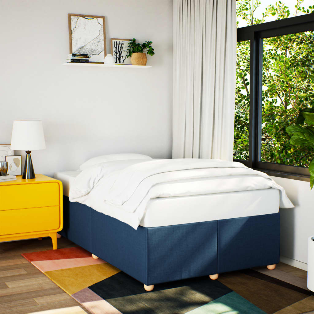 sengeramme uden madras 120x190 cm stof blå