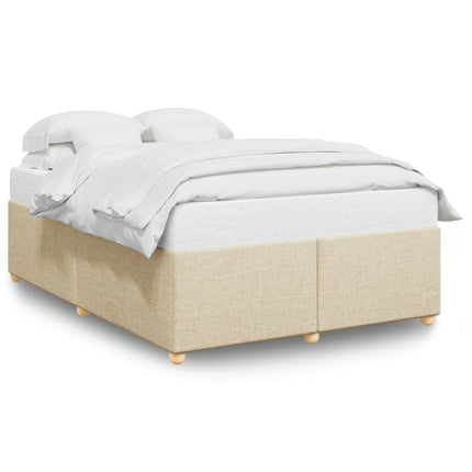 sengeramme uden madras 140x190 cm stof cremefarvet