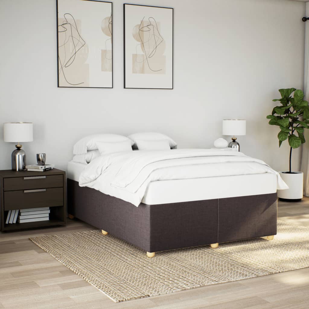 sengeramme uden madras 140x200 cm stof mørkebrun