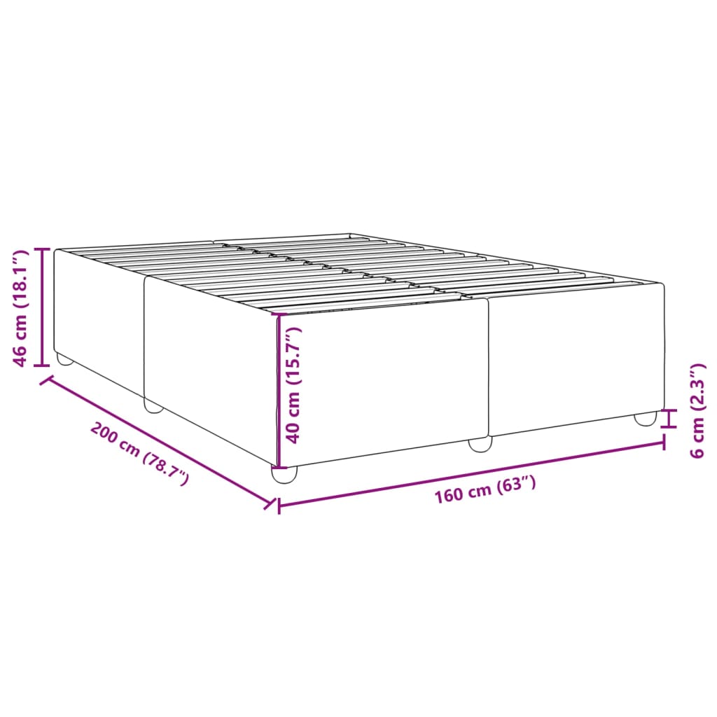 sengeramme uden madras 160x200 cm stof sort