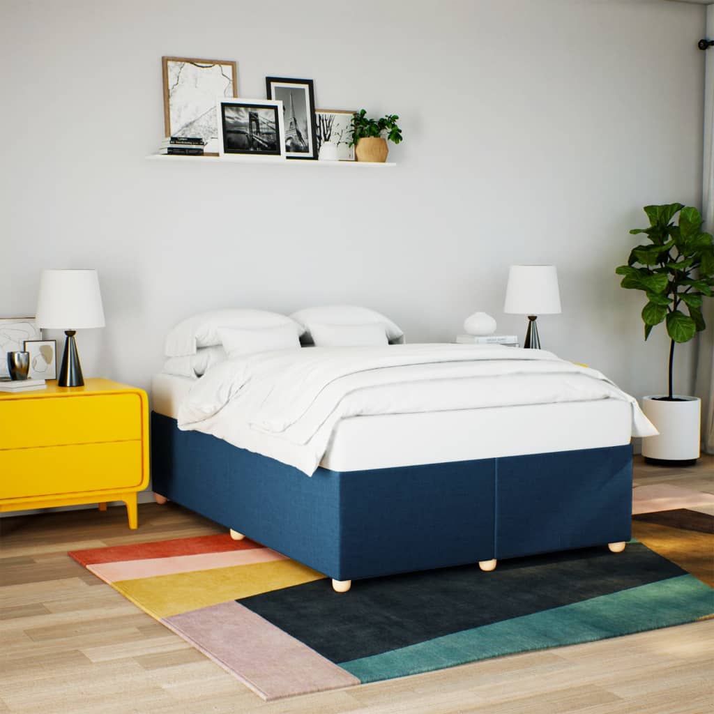 sengeramme uden madras 160x200 cm stof blå