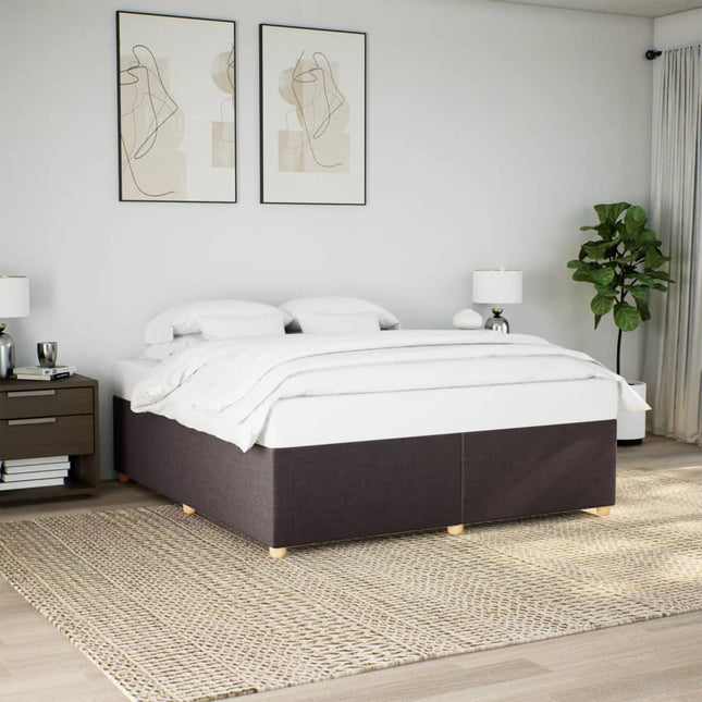 sengeramme uden madras 200x200 cm stof mørkebrun