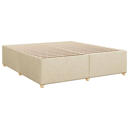 sengeramme uden madras 200x200 cm stof cremefarvet