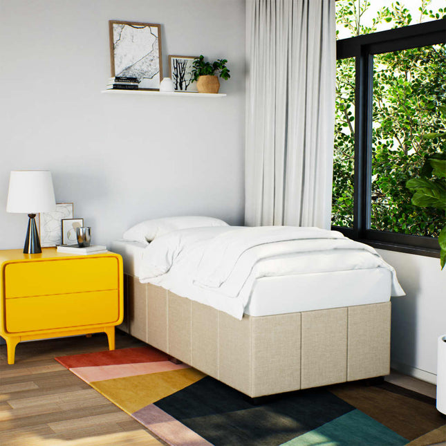 sengeramme uden madras 80x200 cm stof cremefarvet