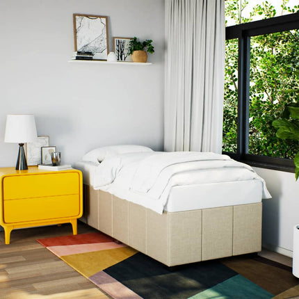 sengeramme uden madras 90x190 cm stof cremefarvet