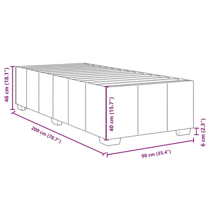 sengeramme uden madras 90x200 cm stof sort